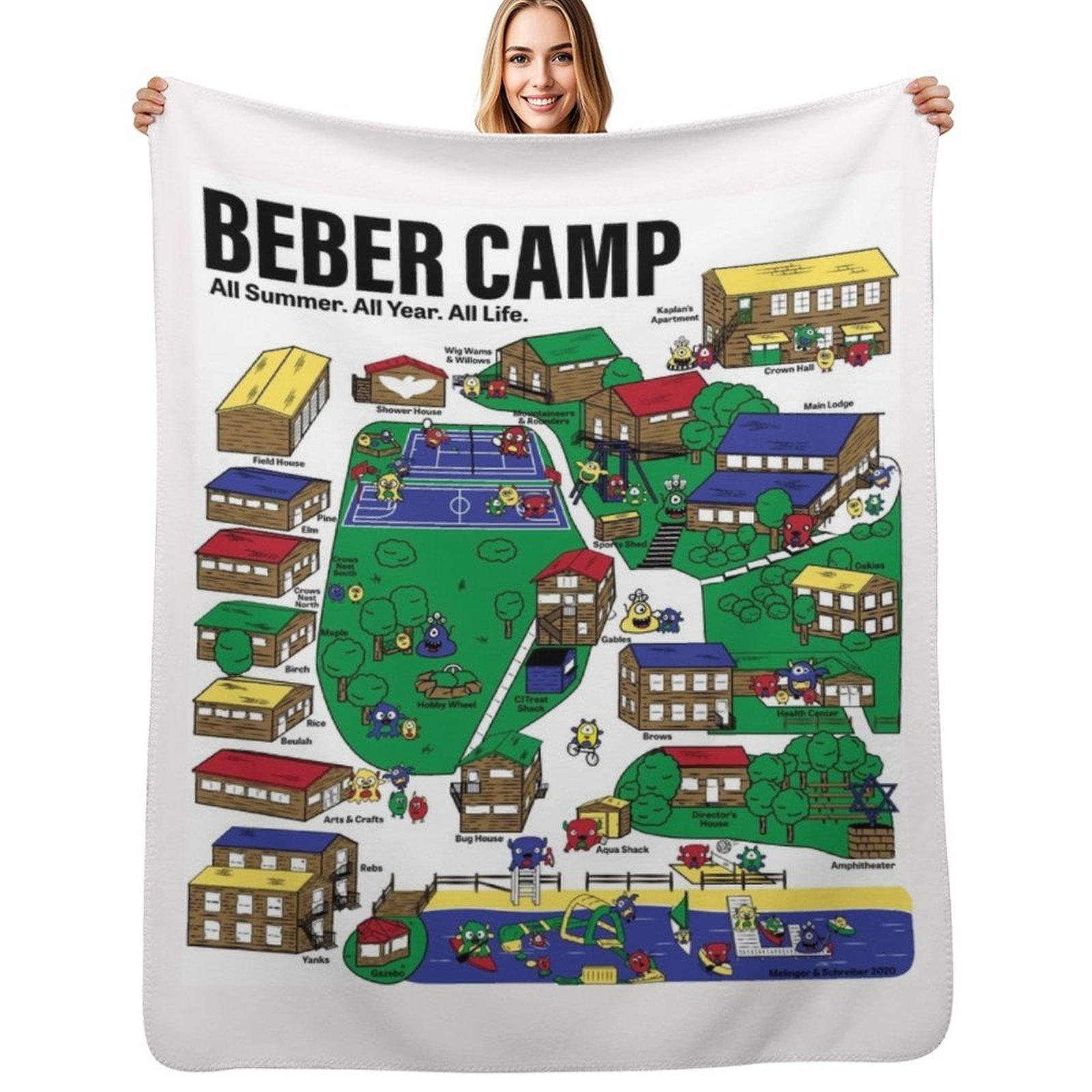 Fleece Sleep Bag - Beber Camp Map Throw Blanket cosplay