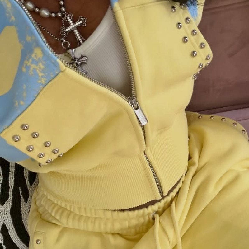 2 Pcs Hoodie Co-ords Yellow Me - Summer Short Set review and price