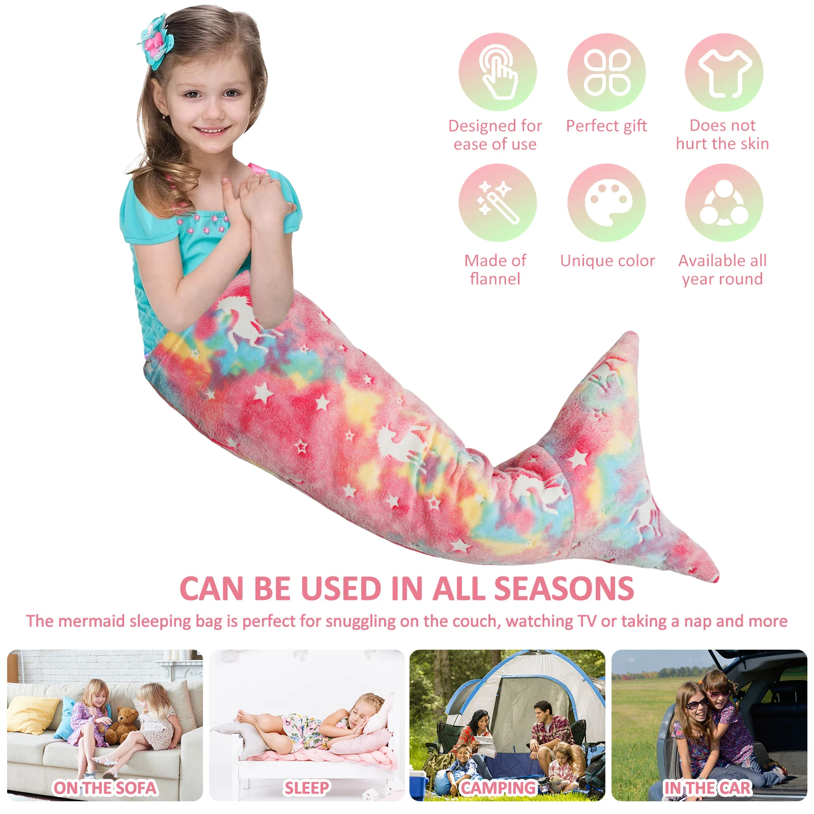 Flannel Mermaid Sleeping Bag S - Fleece Sleep Bag review and price