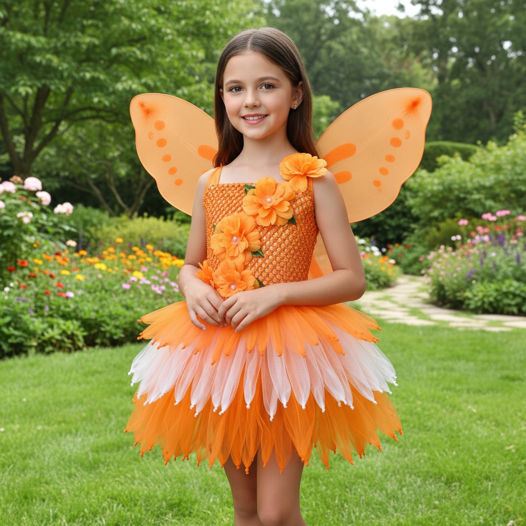 Girls Orange Flower Petals Tut - Baby Tutu Skirt review and price