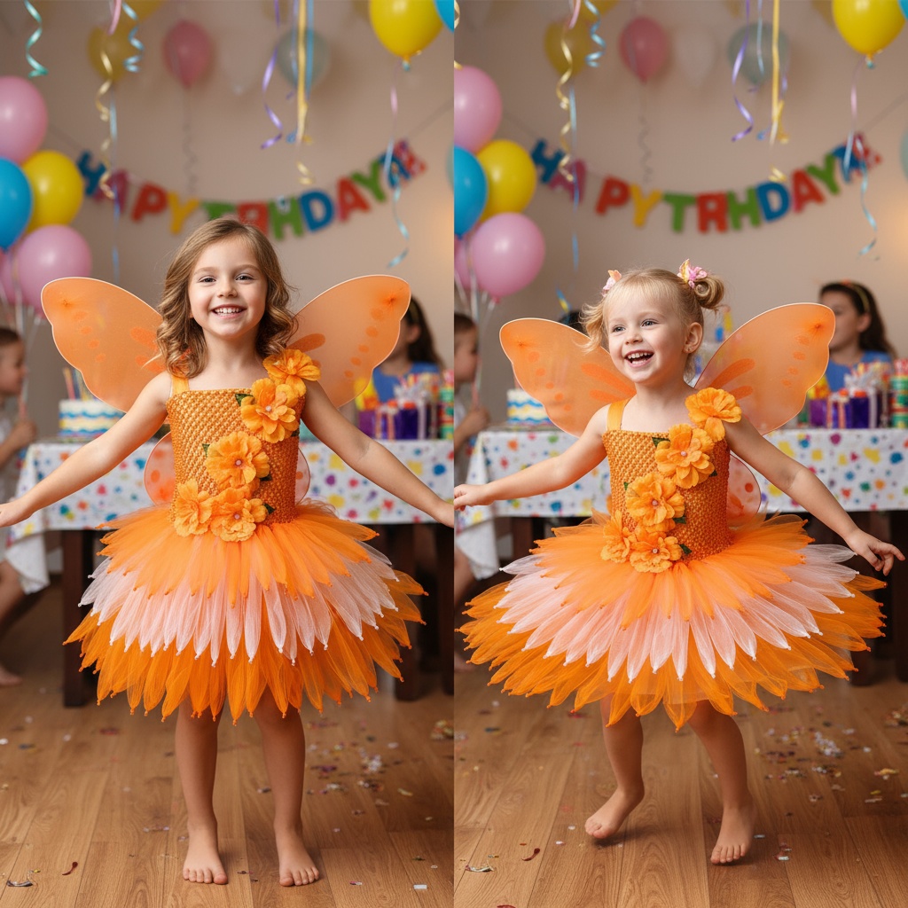 Girls Orange Flower Petals Tut - Baby Tutu Skirt review and price